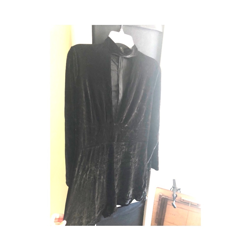 Black velvet romper